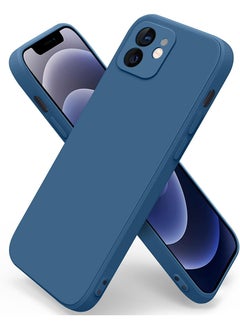 Case Up Compatible with iPhone 12 6.1 Inch Case, Premium Liquid Silicone [Camera Protection] [Soft Anti-Scratch Microfiber Lining] Shockproof Protective Slim Phone Cover for iPhone 12, Navy  - Image 1