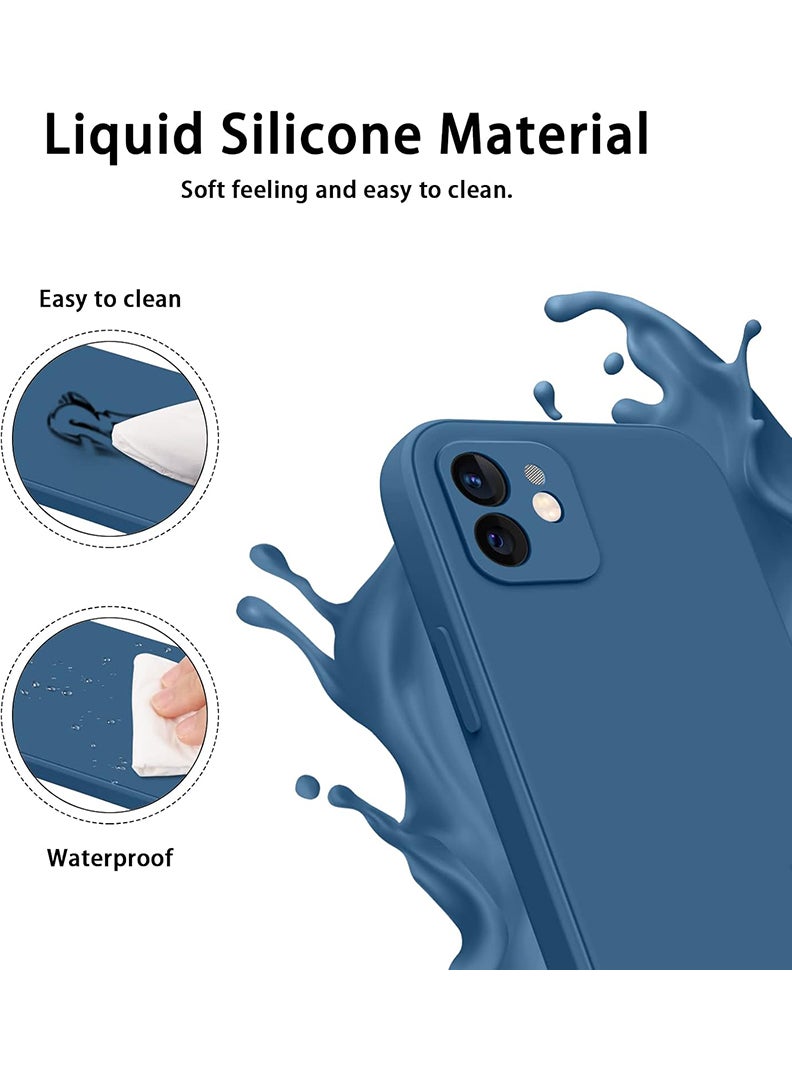 Case Up Compatible with iPhone 12 6.1 Inch Case, Premium Liquid Silicone [Camera Protection] [Soft Anti-Scratch Microfiber Lining] Shockproof Protective Slim Phone Cover for iPhone 12, Navy - Image 4