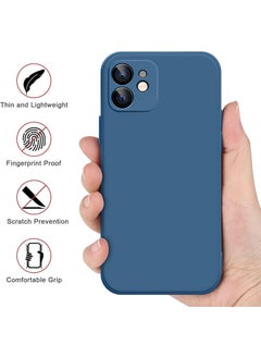Case Up Compatible with iPhone 12 6.1 Inch Case, Premium Liquid Silicone [Camera Protection] [Soft Anti-Scratch Microfiber Lining] Shockproof Protective Slim Phone Cover for iPhone 12, Navy  - Image 3