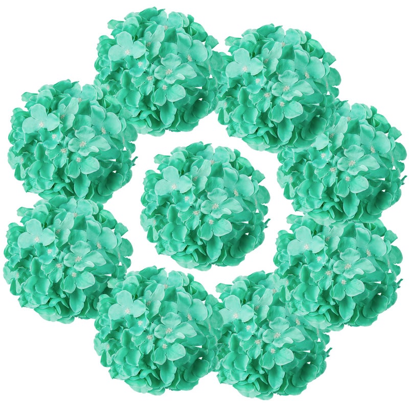 Flojery Tiffany Silk Hydrangea Heads Artificial Flowers Heads with Stems for Home Wedding DecorPack of 10 Tiffany