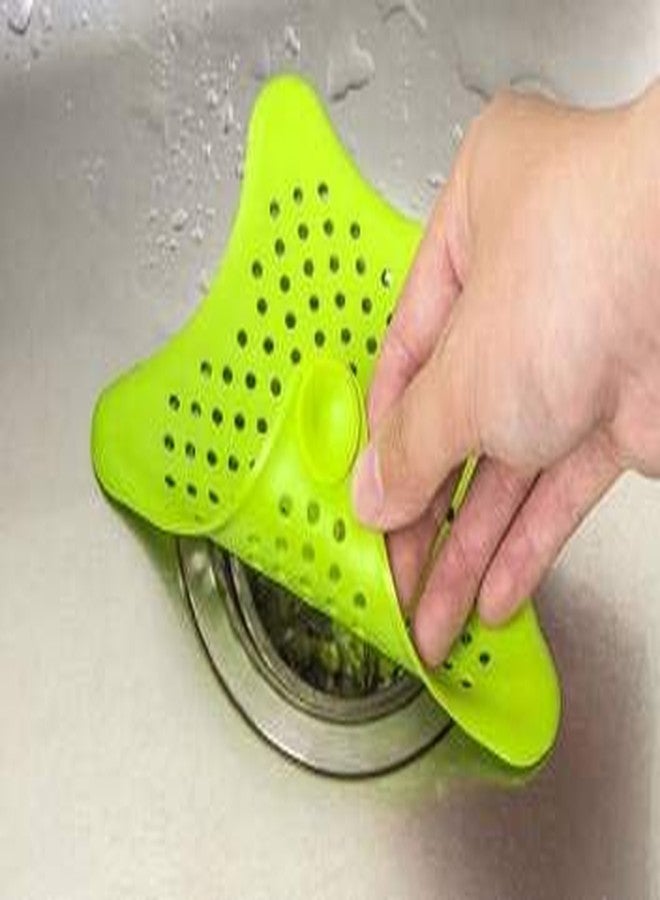 MOREL Starfish Design Silicone Rubber Kitchen and Bathroom Colander Strainer Sink Filter Hair Catcher for Wash Basin (Random Colour, Medium) - Image 2