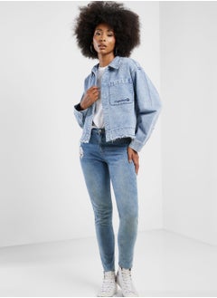 FINGERCROXX Logo Denim Jacket  - Image 4