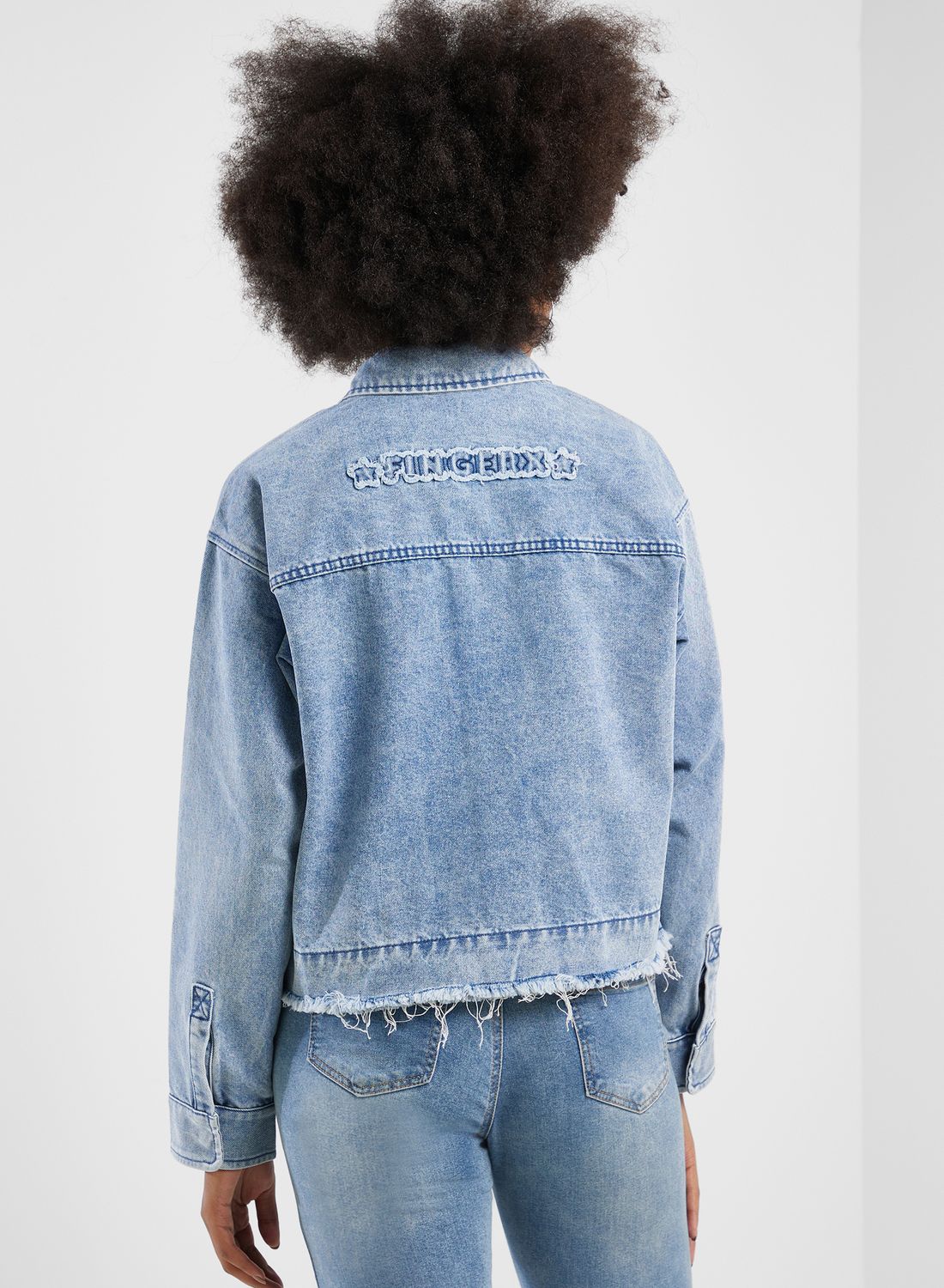 FINGERCROXX Logo Denim Jacket for Women | Best Price KSA