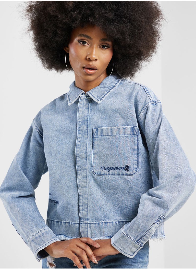 FINGERCROXX - Logo Denim Jacket - Image 1