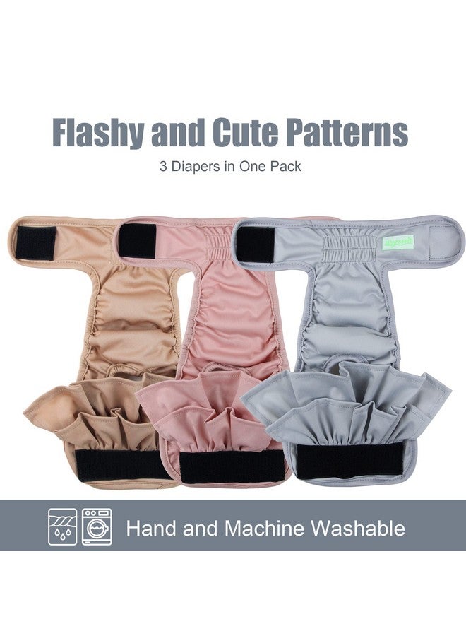 ويجريكو حفاضات الكلاب من ويجريكو للنساء (عبوة من 3 قطع)، حفاضات للكلاب الصغيرة شديدة الامتصاص للكلاب الإناث أثناء الدورة الشهرية، حفاضات للكلاب الإناث قابلة للغسل للكلاب في فترة الشبق، مقاس صغير متوسط كبير (موراندي، متوسط) - Image 1