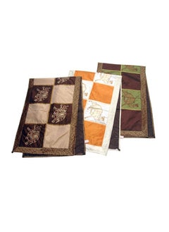 HANDMADE TABLE RUNNER  BANARAS WITH CAMEL AND ELEPHANT DESIGN MIXED COLOR 50x150CM-RJE105