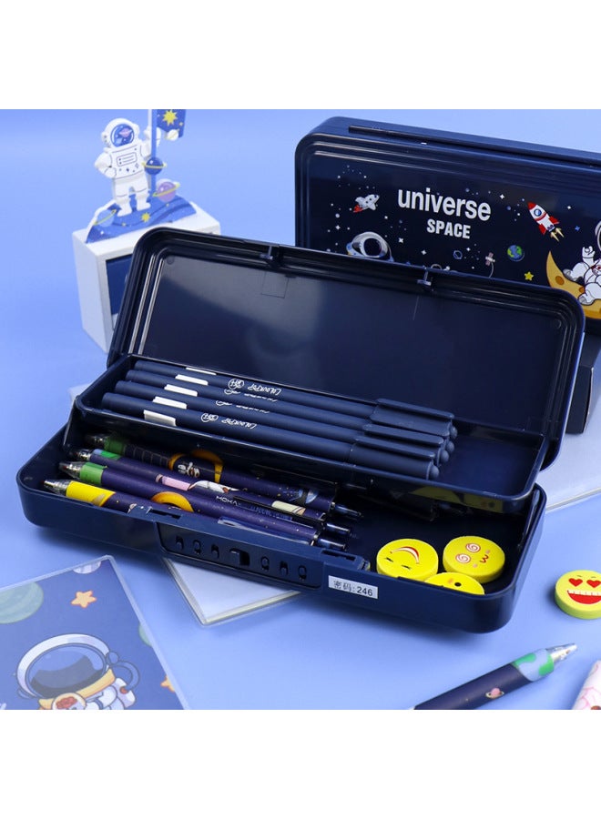 Custom Anime Cartoon Stationery Box Cipher Lock Plastic Pp Pen Case For Boys And Girls Pen Case Astronaut Pencil Case - Image 2