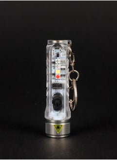 LUSTER Rechargeable LED Flashlight 4 Lighting Modes Keychain Hanging Flashlight colorless  - Image 1