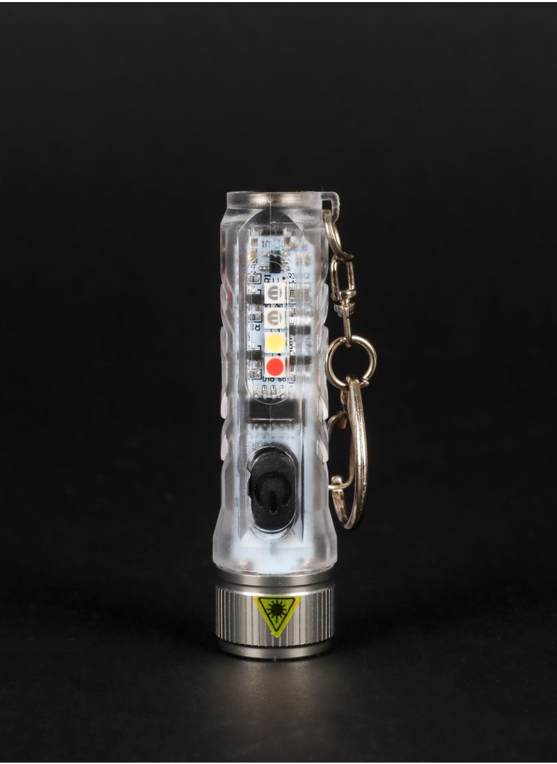 LUSTER - Rechargeable LED Flashlight 4 Lighting Modes Keychain Hanging Flashlight colorless - Image 1