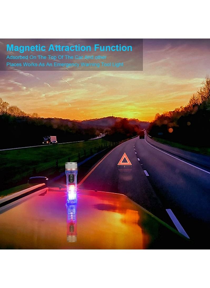 LUSTER - Rechargeable LED Flashlight 4 Lighting Modes Keychain Hanging Flashlight colorless - Image 1