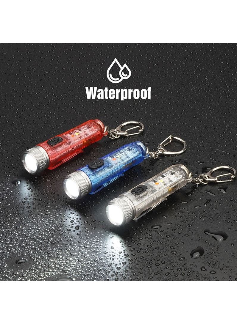 LUSTER - Rechargeable LED Flashlight 4 Lighting Modes Keychain Hanging Flashlight colorless - Image 1