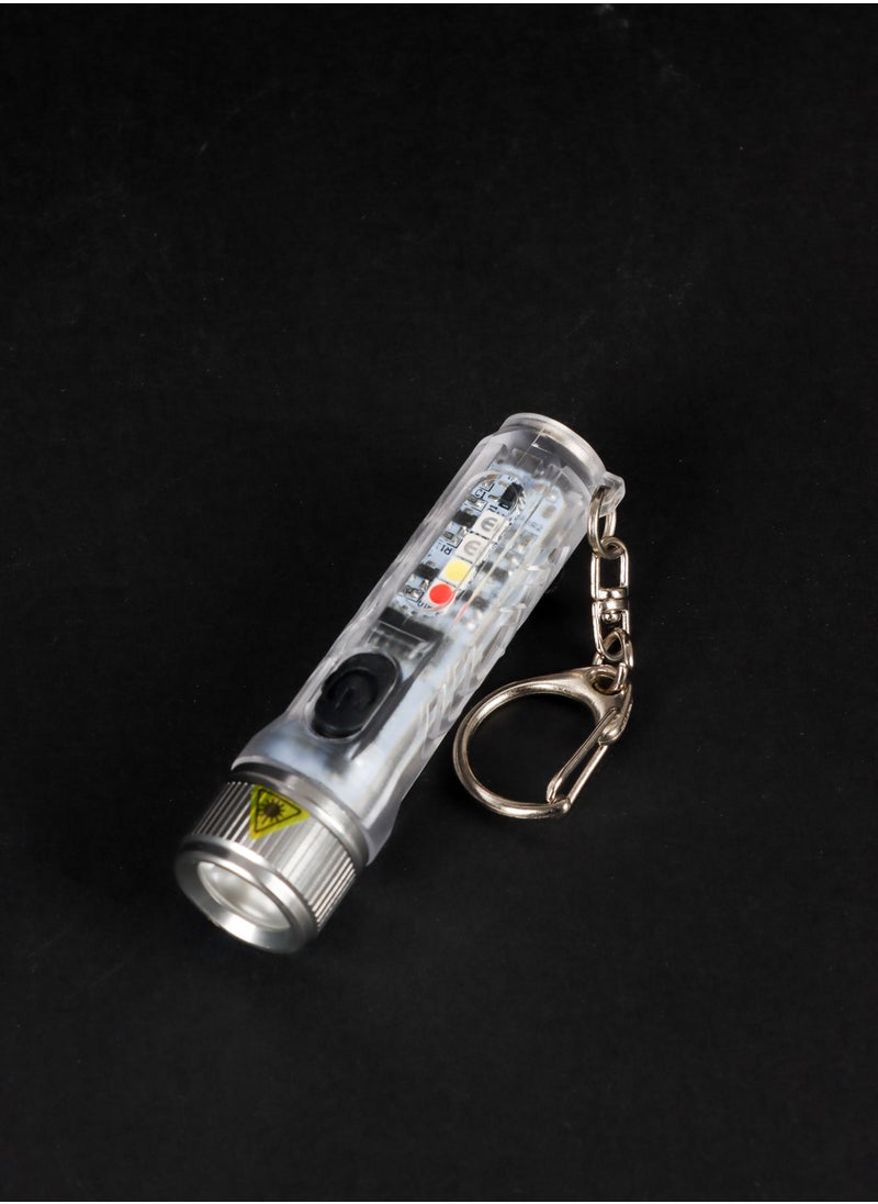 LUSTER - Rechargeable LED Flashlight 4 Lighting Modes Keychain Hanging Flashlight colorless - Image 1