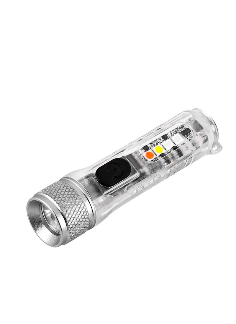 LUSTER - Rechargeable LED Flashlight 4 Lighting Modes Keychain Hanging Flashlight colorless - Image 1