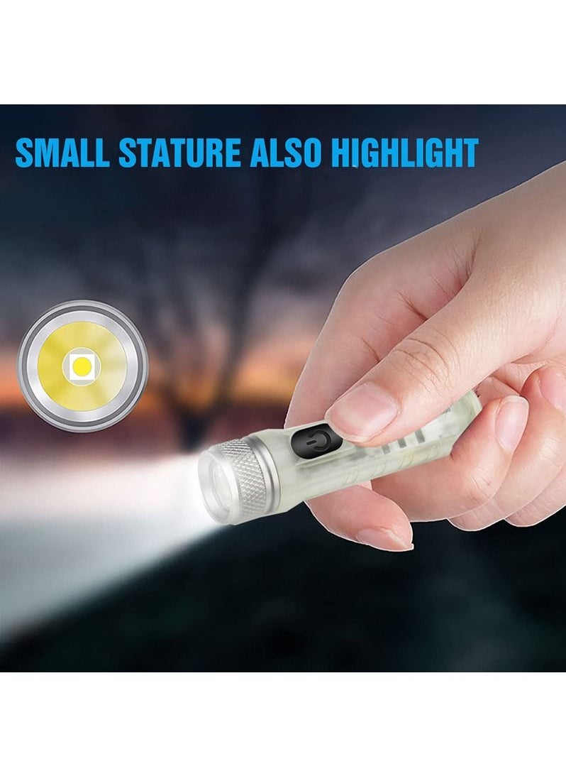 LUSTER - Rechargeable LED Flashlight 4 Lighting Modes Keychain Hanging Flashlight colorless - Image 1