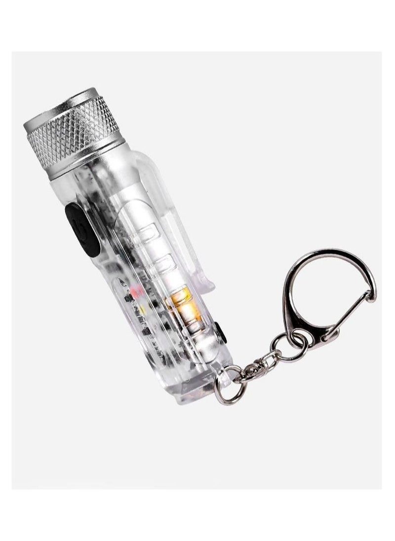 LUSTER - Rechargeable LED Flashlight 4 Lighting Modes Keychain Hanging Flashlight colorless - Image 1