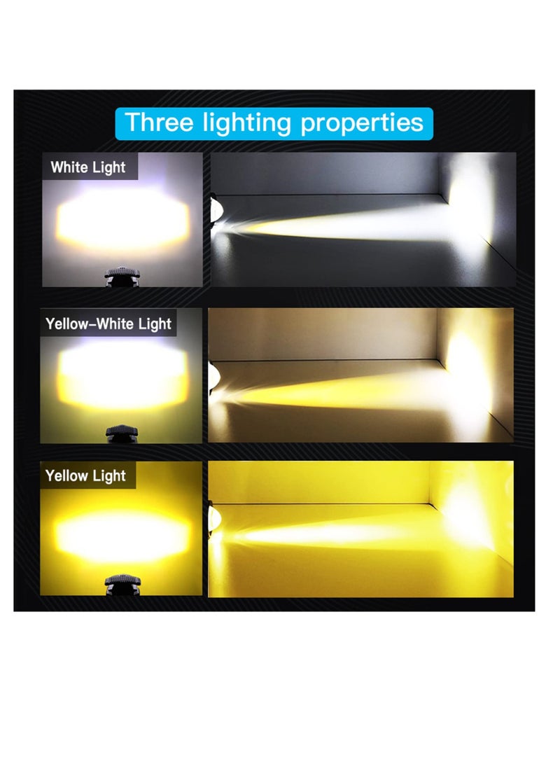 Excefore Motorcycle Driving Headlight Bulbs, 12000LM LED Driving Lights, Tri-Color Mini Led Headlights Fog Lights, 60W 6000K Super Bright Amber White Aux Spotlight, for Truck, ATV, SUV, Golf Cart (2 Pcs) - Image 2