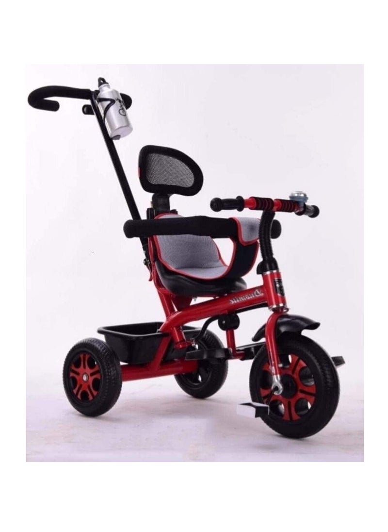 CYCLE - Kids Tricycle For 1 To 6 Years Old Baby Kid's Ride On Tricycle with Push Bar 3 Wheel Bike For Boys & Girls Toddler Tricycle Red - Image 1