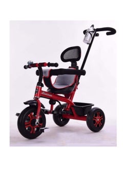 Kids Tricycle For 1 To 6 Years Old Baby Kid's Ride On Tricycle with Push Bar 3 Wheel Bike For Boys & Girls Toddler Tricycle Red