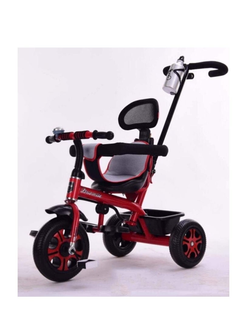 CYCLE - Kids Tricycle For 1 To 6 Years Old Baby Kid's Ride On Tricycle with Push Bar 3 Wheel Bike For Boys & Girls Toddler Tricycle Red - Image 1