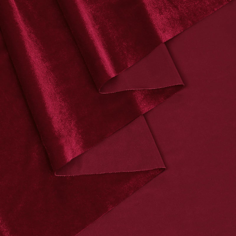 KKJIAF Burgundy Stretch Velvet Fabric 60 Inch Wide, 1 Yard Soft Stretchy Fabric for Sewing Clothes, Apparel, Costume, Crafts - 90% Polyester 10% Spandex - Image 5