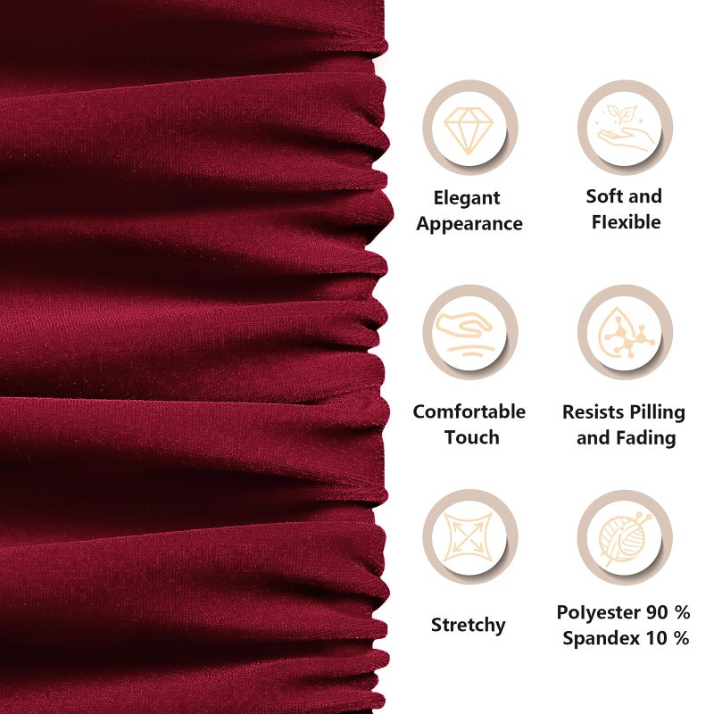 KKJIAF Burgundy Stretch Velvet Fabric 60 Inch Wide, 1 Yard Soft Stretchy Fabric for Sewing Clothes, Apparel, Costume, Crafts - 90% Polyester 10% Spandex - Image 3