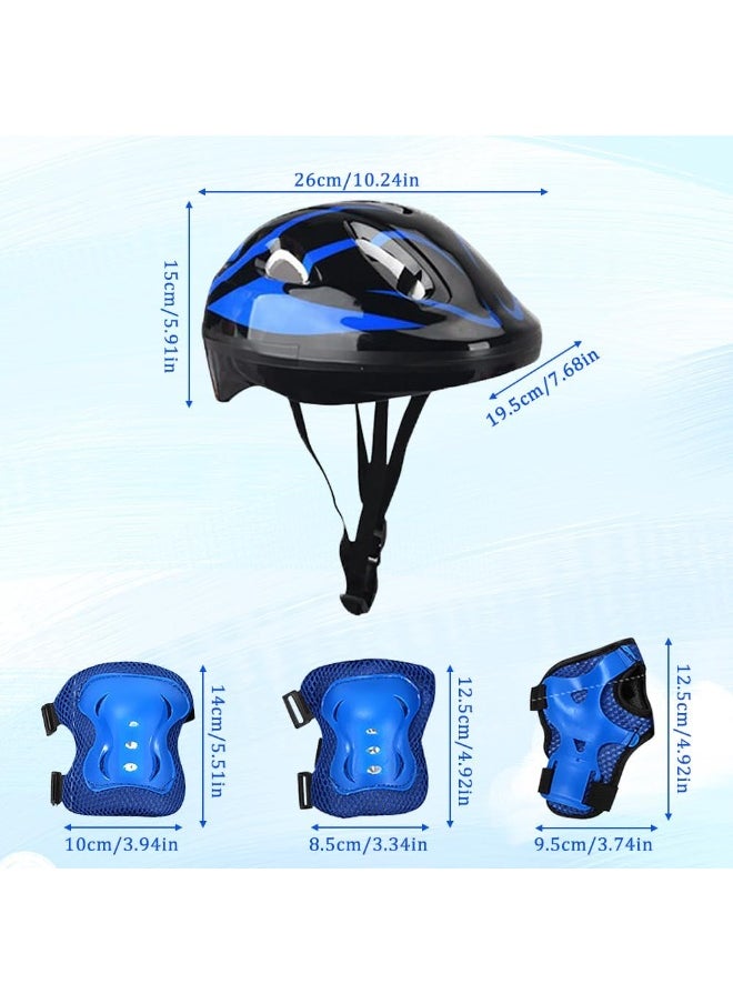 KCDMBUE Kids Protective Gear Set 7 Pcs, Adjustable Helmet with Knee Elbow Wrist Pads for Scooter, Skateboard, Bike, Roller Skating, Safety Gear for Ages 5-12 (Style 1)  - Image 4