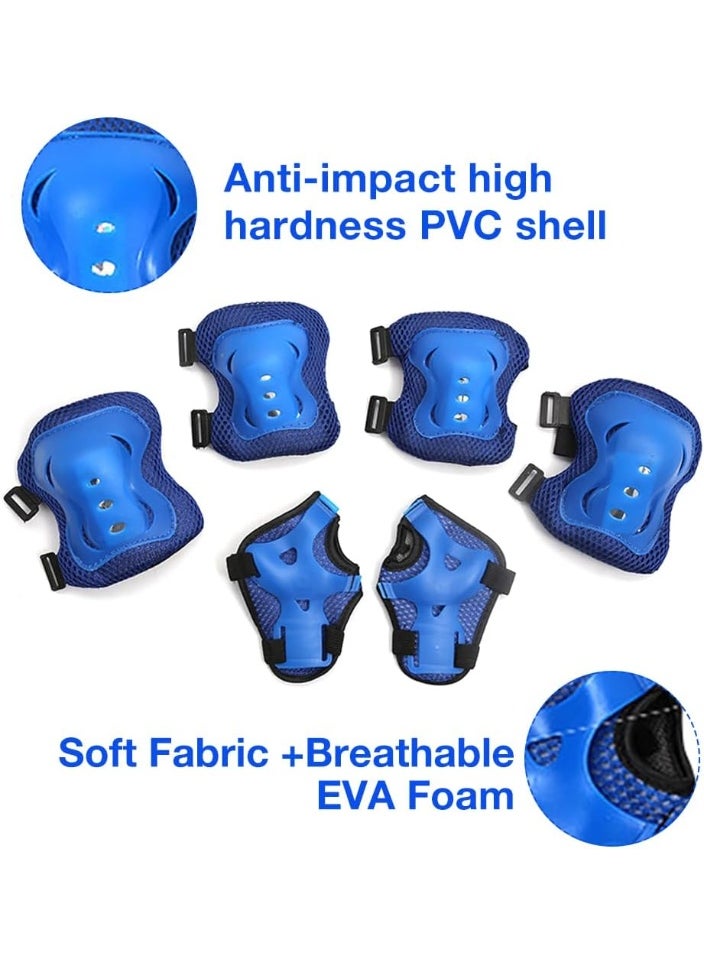 KCDMBUE Kids Protective Gear Set 7 Pcs, Adjustable Helmet with Knee Elbow Wrist Pads for Scooter, Skateboard, Bike, Roller Skating, Safety Gear for Ages 5-12 (Style 1)  - Image 3