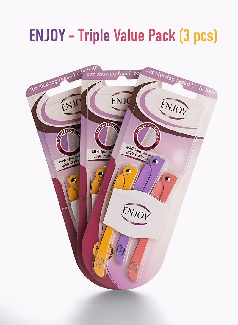 إنجوي إنچوي – شفرات لإزالة شعر الوجه والجسم – عبوة توفير ثلاثية (3 حبات) | شفرات نسائية للوجه والحواجب | أداة إزالة شعر ناعمة وبدون ألم - Image 1