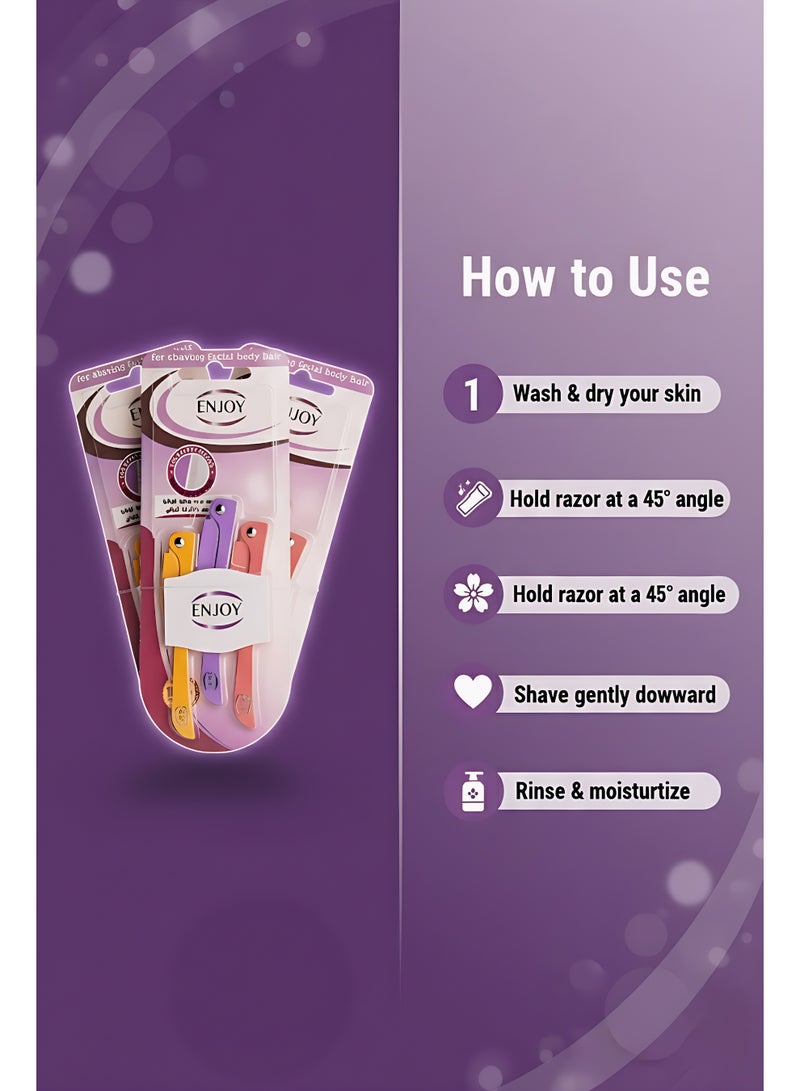 إنجوي إنچوي – شفرات لإزالة شعر الوجه والجسم – عبوة توفير ثلاثية (3 حبات) | شفرات نسائية للوجه والحواجب | أداة إزالة شعر ناعمة وبدون ألم - Image 5
