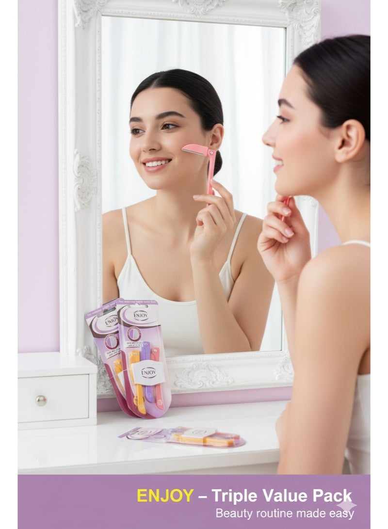 إنجوي إنچوي – شفرات لإزالة شعر الوجه والجسم – عبوة توفير ثلاثية (3 حبات) | شفرات نسائية للوجه والحواجب | أداة إزالة شعر ناعمة وبدون ألم - Image 2