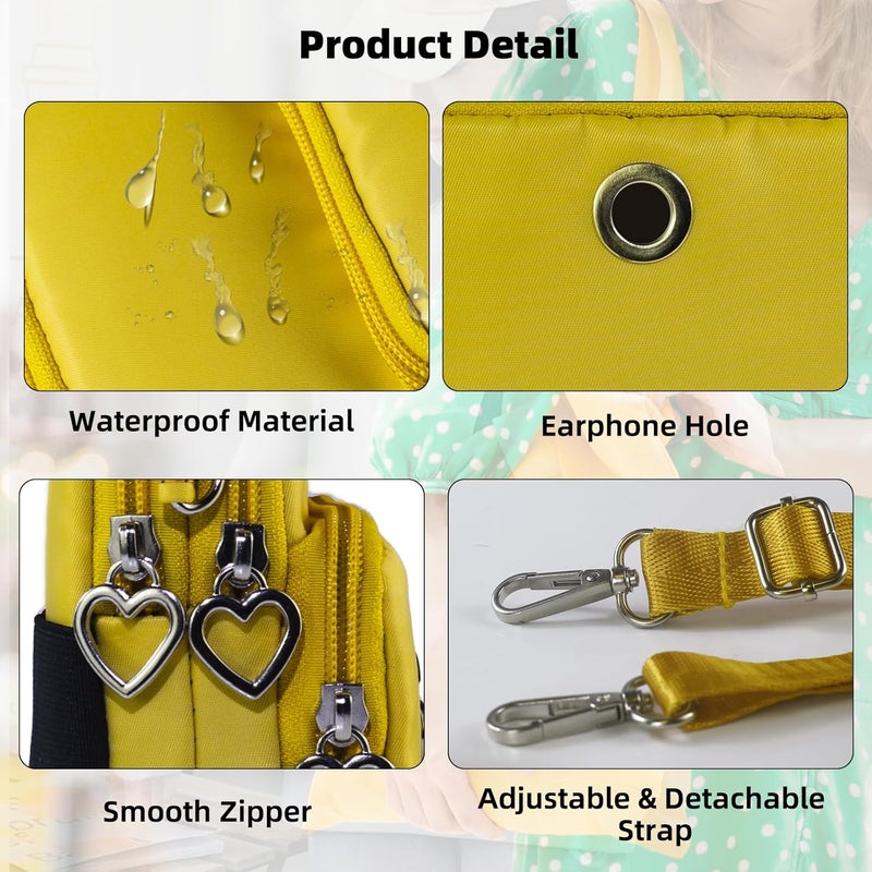 JANKS Small Crossbody Bag for Women - Mini Phone Purses with Crossbody Strap and Wallet - Nylon Arm Bag - Image 5