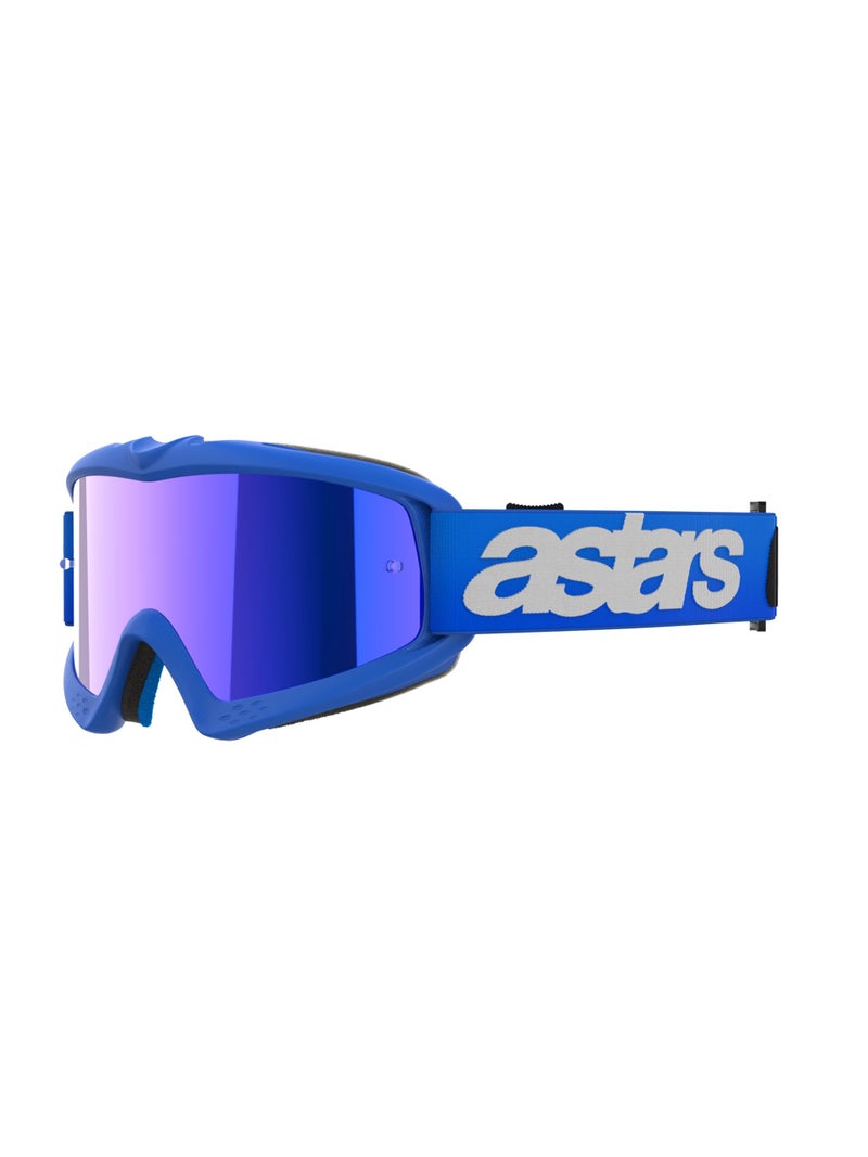Alpinestars نظارات ألباينستارز فيجن للشباب MX ATV MTB للطرق الوعرة (أزرق - عدسة زرقاء عاكسة) - Image 1