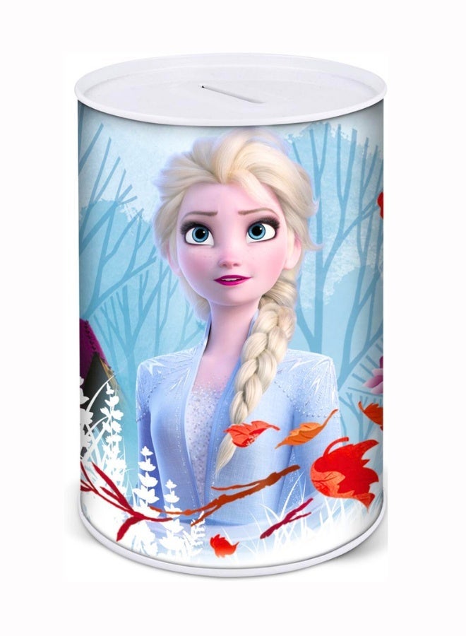 STOR METALLIC COIN BOX FROZEN II BLUE FOREST MONEY BANK - Image 1