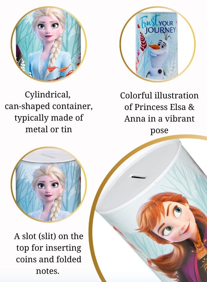 STOR METALLIC COIN BOX FROZEN II BLUE FOREST MONEY BANK - Image 3
