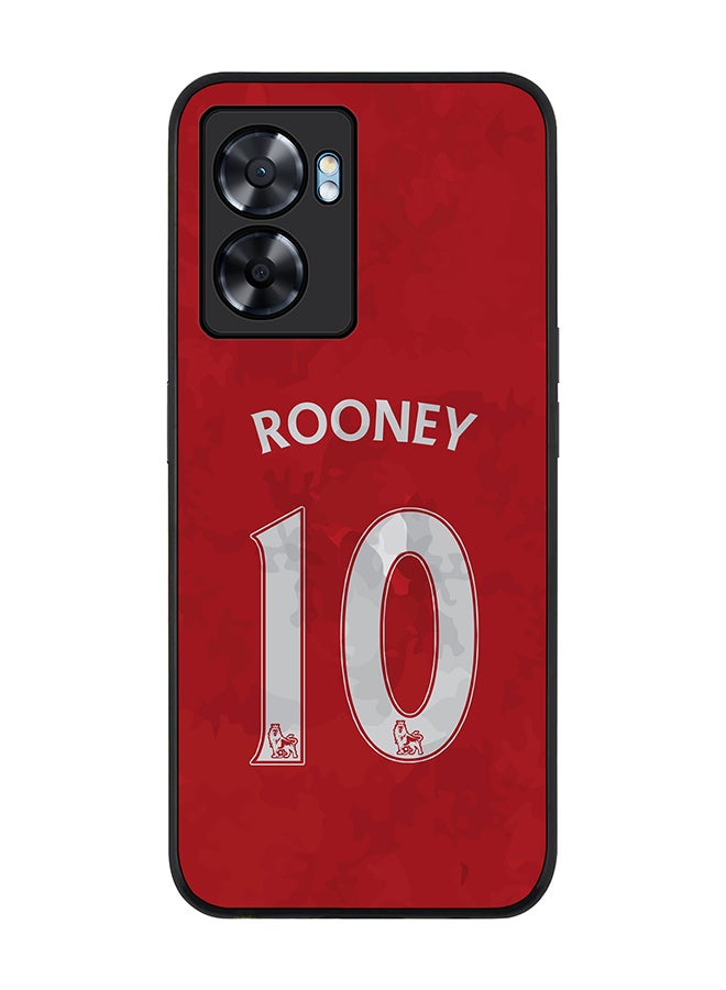 Stylizedd Rugged Black edge case for Oppo A77 5G / Oppo A57 5G, Slim fit Soft Case Flexible Cover - Rooney Jersey - Image 1