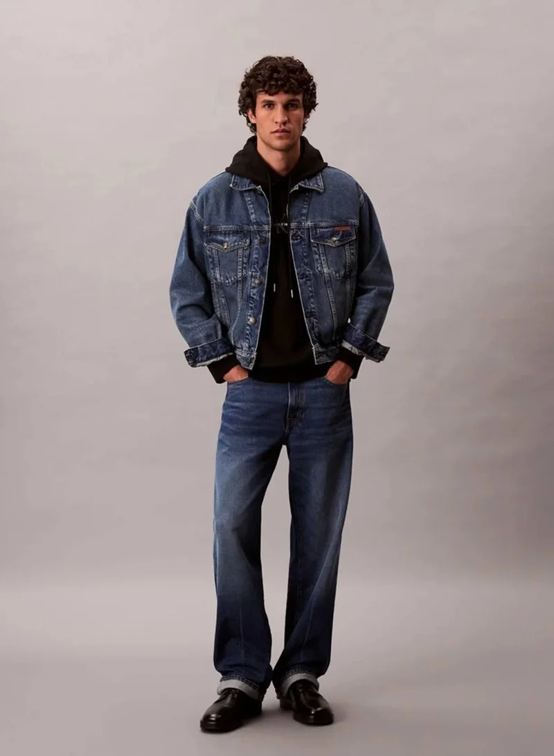 Calvin Klein Jeans Black Premium Fleece Monogram Logo Hoodie for Men | Best Price UAE