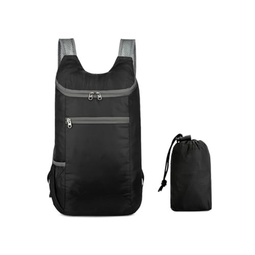 SIPYTOPF Foldable Backpack,20L Lightweight water resistant Travel Hiking Backpack for Outdoor Sports Camping Daypack Bag (Black) - Image 1