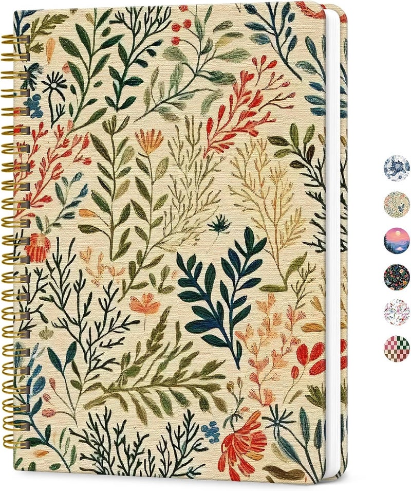 ZOTIA Lined Spiral Journal Notebook for Women, A5 College Ruled Journals for Writing, Hardcover Notebooks for Work, Note Taking and Office School Supplies, 140 Pages - Herbs - Image 1