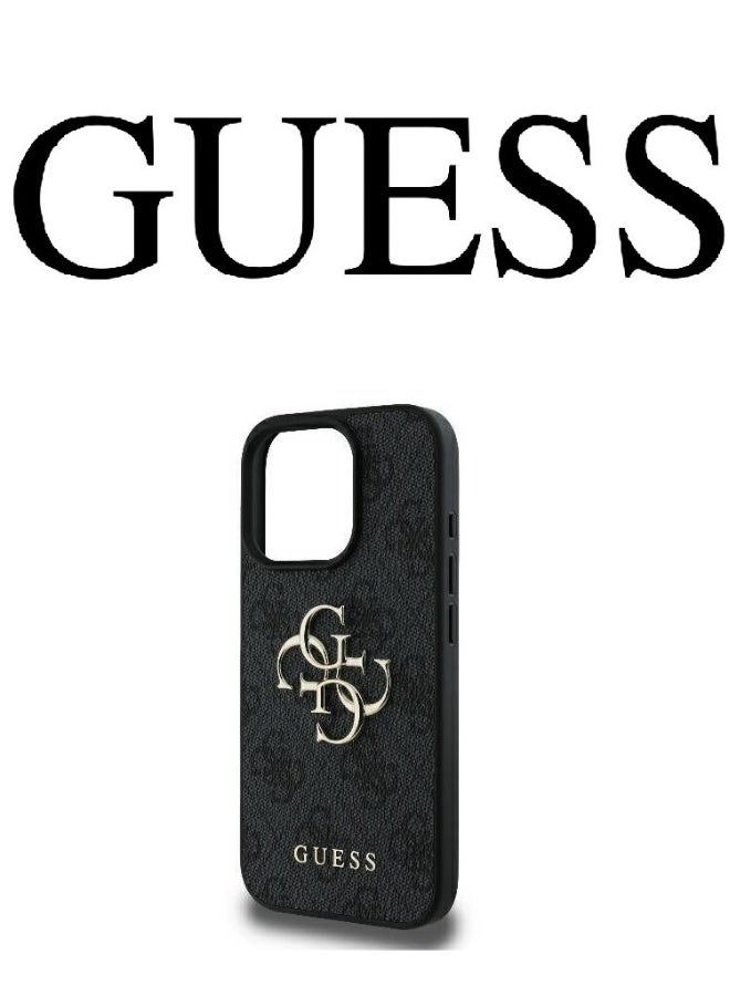 GUESS IPhone 16 Pro Max cover, with a logo and a leather design approved by the global brand Guess. From CG-MOBILE. In Black - Image 5