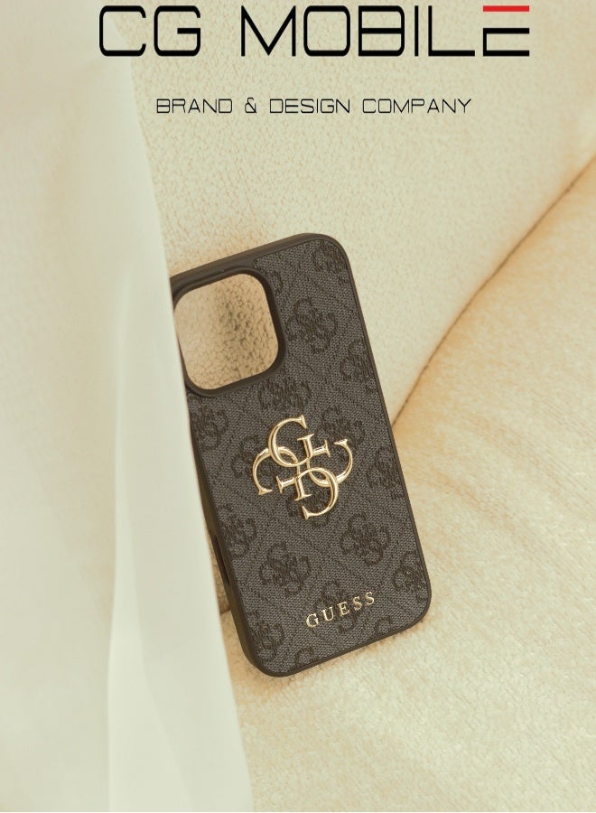 GUESS IPhone 16 Pro Max cover, with a logo and a leather design approved by the global brand Guess. From CG-MOBILE. In Black - Image 4
