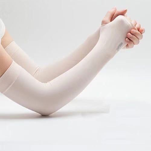 Summer Ice Sleeves Mens and Womens Ice Silk Sleeves UV-resistant Breathable Gloves Arm Sleeves Riding Driving Arm Sleeves 1 Double skin color