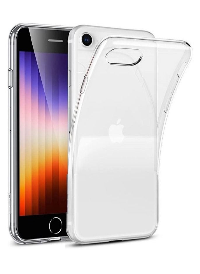 2 قطعة من جراب شفاف وواقي شاشة لهاتف iPhone SE 2022/2020، حماية أمامية وخلفية 360 درجة، مقاوم للصدمات، مصنوع من مادة TPU الناعمة مع زجاج مقوى مضاد للخدش، متوافق مع iPhone SE/ iPhone 7/8 (4.7 بوصة)
