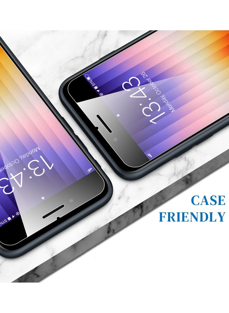 2 قطعة من جراب شفاف وواقي شاشة لهاتف iPhone SE 2022/2020، حماية أمامية وخلفية 360 درجة، مقاوم للصدمات، مصنوع من مادة TPU الناعمة مع زجاج مقوى مضاد للخدش، متوافق مع iPhone SE/ iPhone 7/8 (4.7 بوصة)