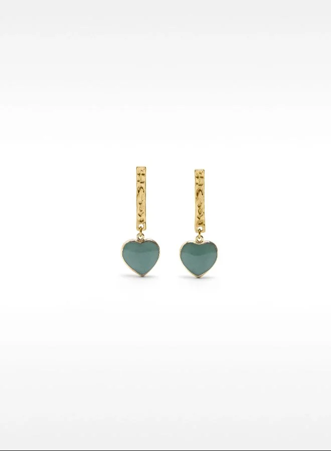 PARFOIS Bar earrings with stone hearts