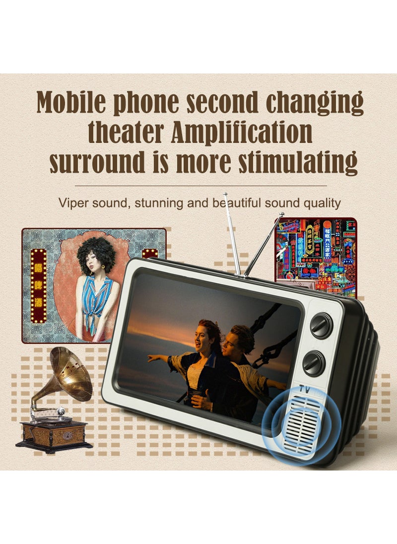 Generic - Retro TV Phone Screen Magnifier HD Video Amplifier Desktop Decor Grey - Image 1