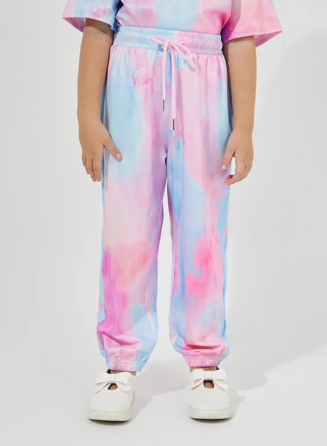 Styli Tie-Dye Print Oversized T-Shirt & Joggers Set