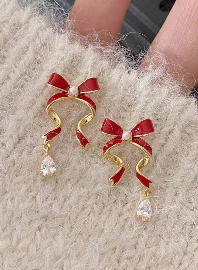 تايك تو أقراط فيونكة بتصميم قطرة ماء