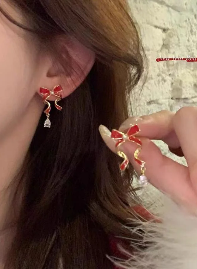 تايك تو أقراط فيونكة بتصميم قطرة ماء