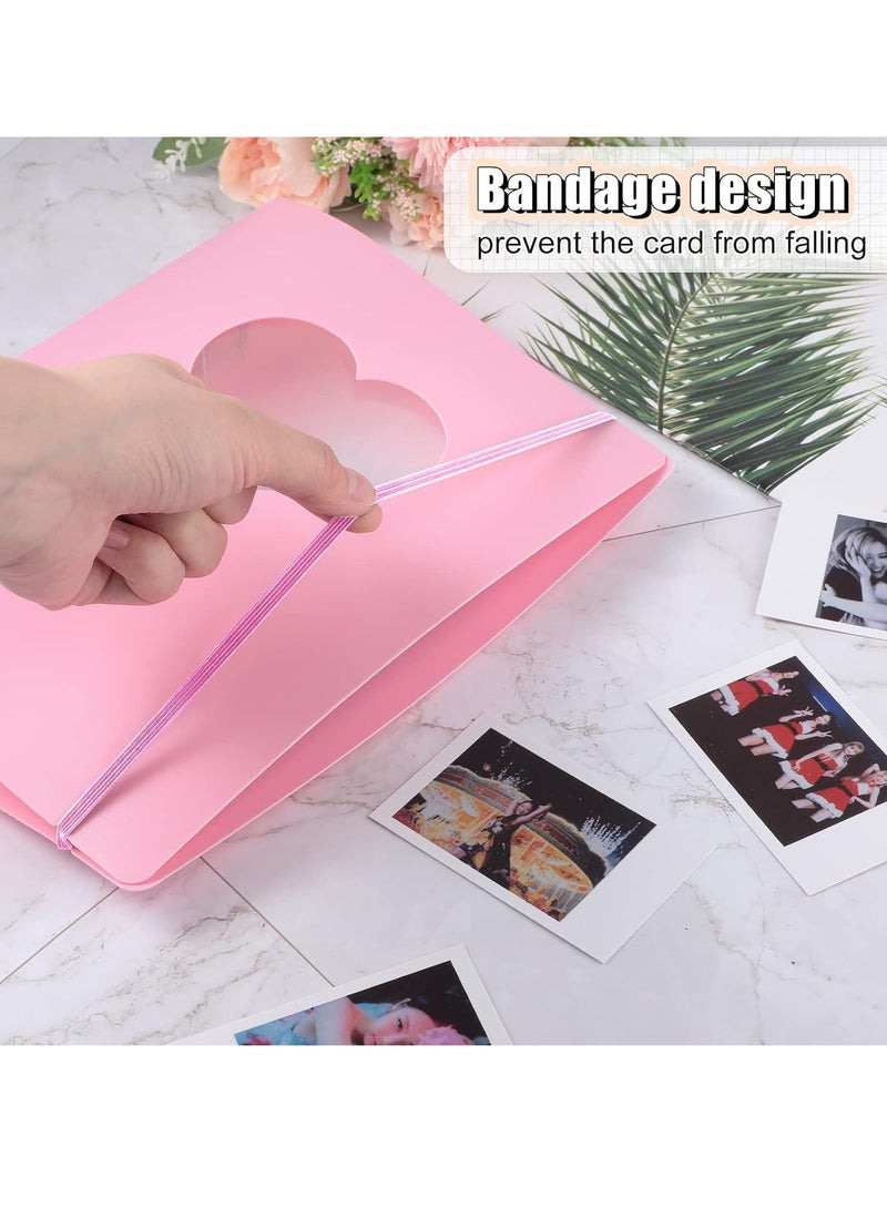 Mmmon Kpop Photocard Binder Kpop Photocard Holder Book Sleeves,A5 Binder Photocard Album 6 Ring Photocard Binder Card Protectors Pages Protectors 200 Cards(Pink) - Image 2