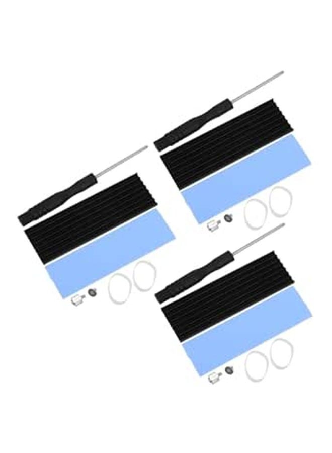 3 Set SSD Heatsink Kit with Thermal Pads for Solid State Drives Sleek Black Design Enhanced Cooling - Image 1